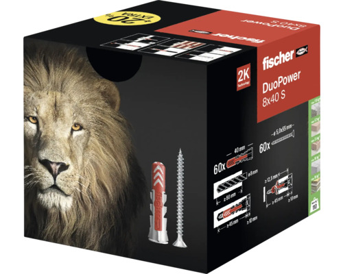 Dibluri Fischer DuoPower 8x40 S în cutie de carton