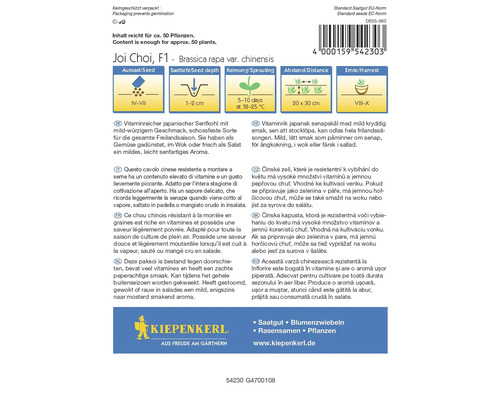 Pachet de semințe varză chinezească Joi Choi F1