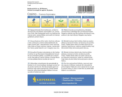 Pachet de semințe Cosmos bipinnatus