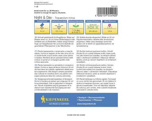 Pachet de semințe de condurași Night and Day, suficient pentru aproximativ 20 de plante