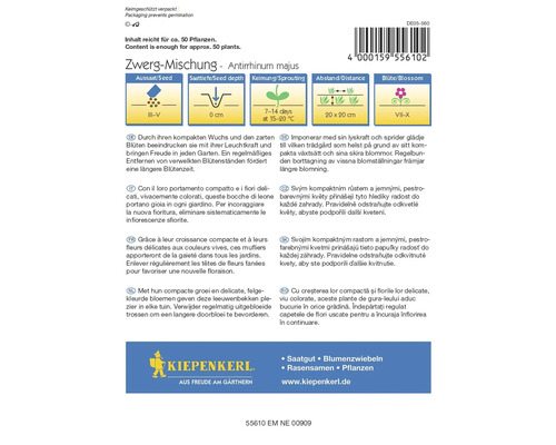 Zwerg-Mischung Antirrhinum majus plic cu semințe