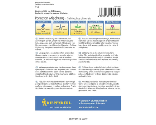 Pachet de semințe Pompon Mischung de Callistephus chinensis