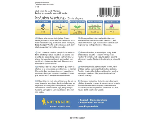 Amestec Profusion Zinnia elegans plic cu semințe