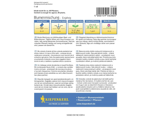 Amestec de semințe de flori pentru aproximativ 80 de plante, anual