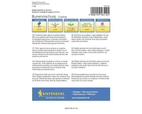 Pachet de semințe de flori pentru amestec de flori anuale