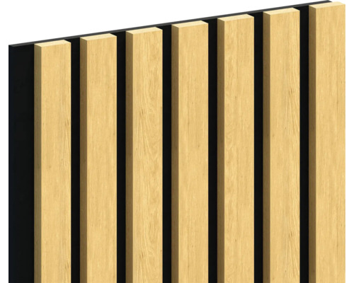 Panou riflaj acustic stejar Saragosa 21x300x2800 mm Panou din lemn pentru placarea pereților