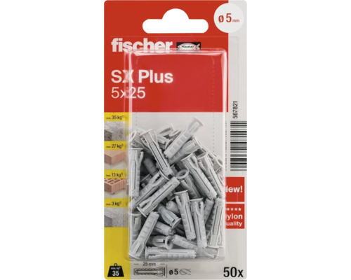 Dibluri Fischer SX Plus 5x25, 50 bucăți