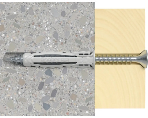 Diblul Fischer cu șurub în beton și lemn