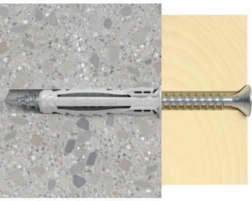 Diblul Fischer cu șurub în beton și lemn