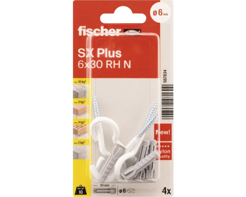 Dibluri Fischer SX Plus 6 x 30 milimetri, set de 4 bucăți