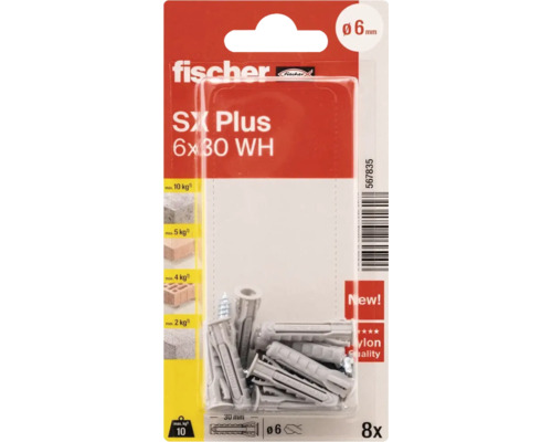 Dibluri Fischer SX Plus, dimensiune 6x30, 8 bucăți