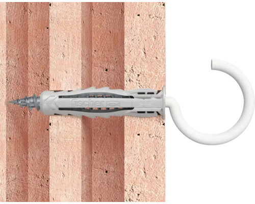 Diblul Fischer cu cârlig de șurub într-un perete