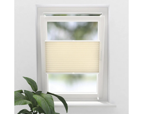 Jaluzea plisată (plisse) Soluna tensionată lateral bej 40x130 cm Storuri plisate bej pe fereastră