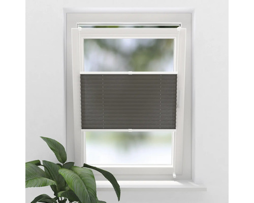 Jaluzea plisată (plisse) Soluna tensionată lateral gri 40x130 cm Fereastră cu jaluzea plisată gri