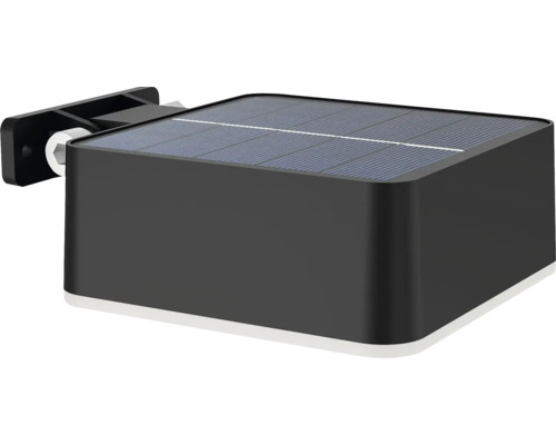 Lampă solară cu LED Philips 200 lumeni 2700K, plastic negru, formă pătrată