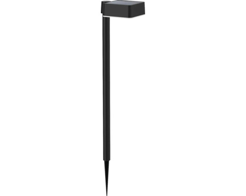Stâlp solar cu LED Philips 200 lumeni 2700K 20,6cm, plastic negru, pătrat Lampă solară cu țăruș de pământ