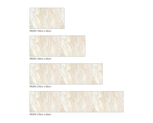 Diverse dimensiuni ale blaturilor Profix cu aspect de marmură