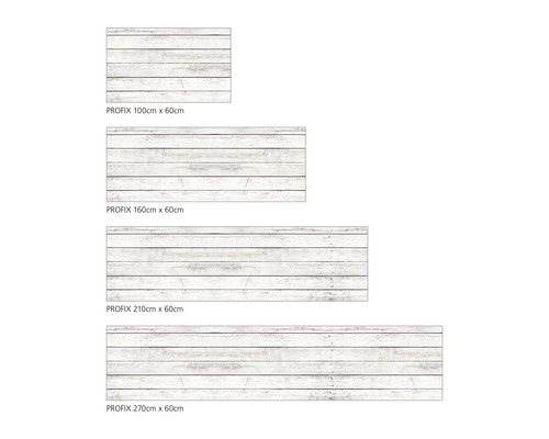 Plăci decorative Profix cu aspect de lemn în diferite dimensiuni.