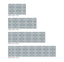 Imagine cu pardoseli PROFIX în diferite dimensiuni, cu model albastru și alb