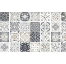 Model de gresie cu ornamente florale și geometrice