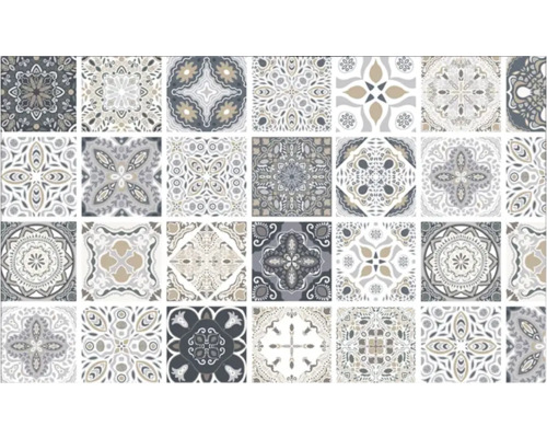 Model de gresie cu ornamente florale și geometrice