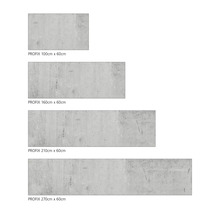 Plăci de beton aparente PROFIX în diferite dimensiuni: 100 cm x 60 cm, 160 cm x 60 cm, 210 cm x 60 cm, 270 cm x 60 cm.