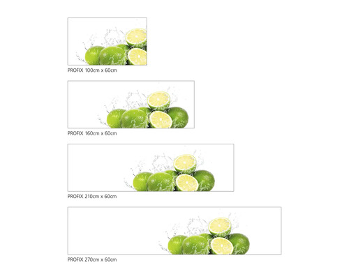 Panou de protecție pentru bucătărie cu lămâi verzi de diferite dimensiuni