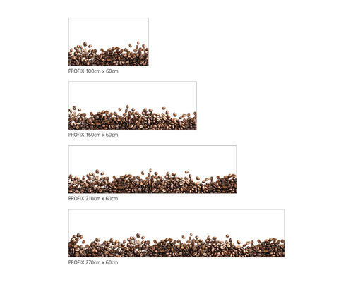 Protecție perete bucătărie Profix cu boabe de cafea de diferite dimensiuni