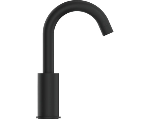 Baterie neagră de lavoar cu gât curbat