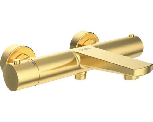 Baterie de baie aurie pentru montaj pe perete