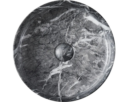 Lavabo rotund, montat pe blat, din marmură