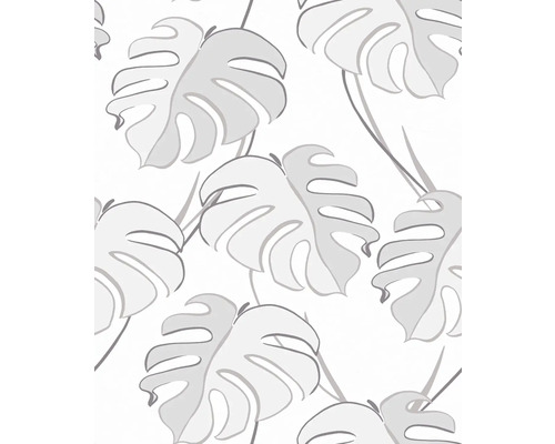 Tapet vlies 81604 Kylie model frunze alb-gri 10,05x0,53 m Tapet cu model de frunze Monstera
