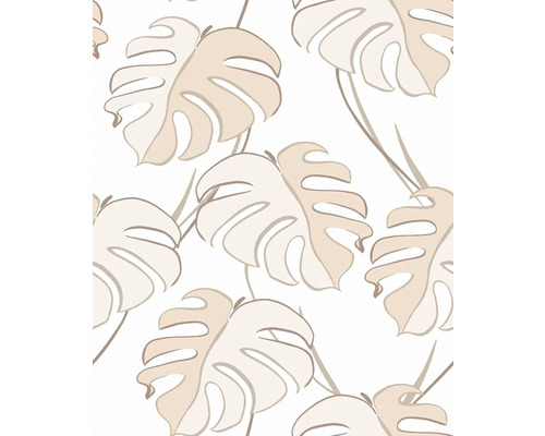 Tapet vlies 81605 Kylie model frunze alb-bej 10,05x0,53 m Tapet cu model de frunze Monstera