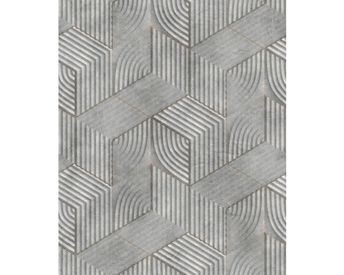 Tapet vlies 81620 Kylie 3D gri-albastru 10,05x0,53 m Model abstract de faianță cu forme geometrice