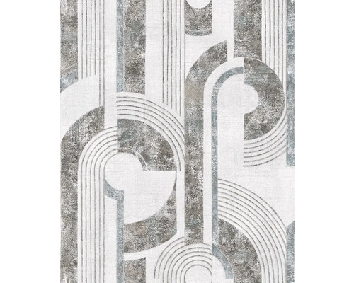 Tapet vlies 81630 Kylie model abstract gri 10,05x0,53 m Tapet cu model geometric de cercuri și linii