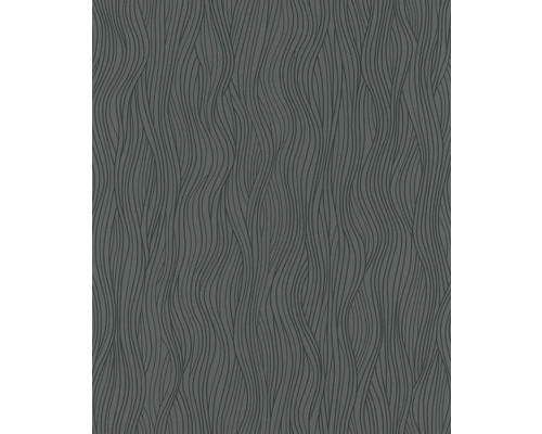 Tapet vlies Kylie dungi ondulate antracit 10,05x0,53 m Tapet cu model de linii ondulate