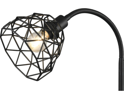 Lampă de birou cu abajur geometric din metal și braț flexibil