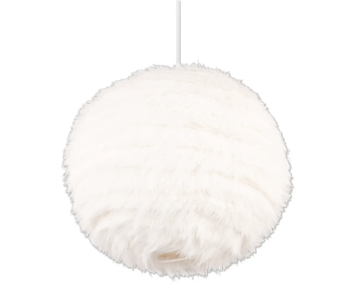Lustr alb din blană artificială pentru interior