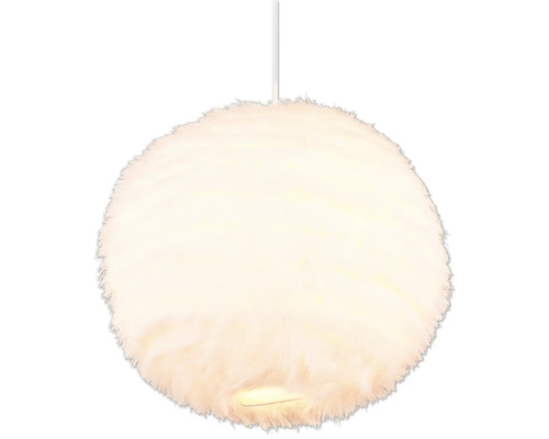 Lampa suspendată cu blană