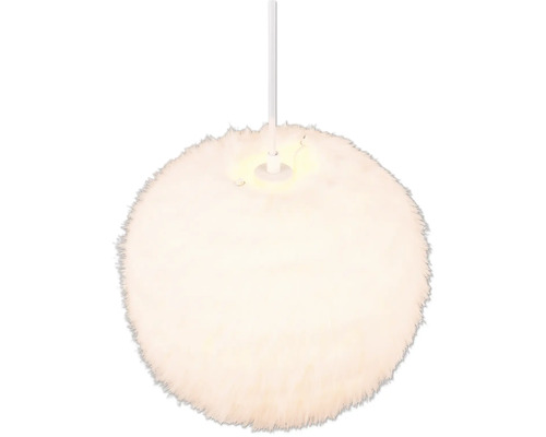 Lămpi suspendate albe cu abajur rotund și pufos
