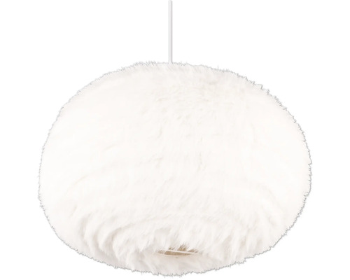 Lampa suspendată albă cu textură de blană