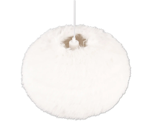 Lampa suspendată albă cu acoperire de blană