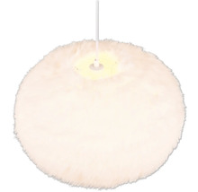Lampa suspendată rotundă cu acoperire din blană