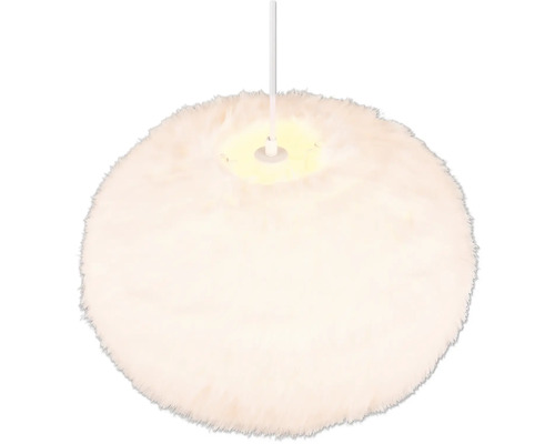 Lampa suspendată rotundă cu acoperire din blană