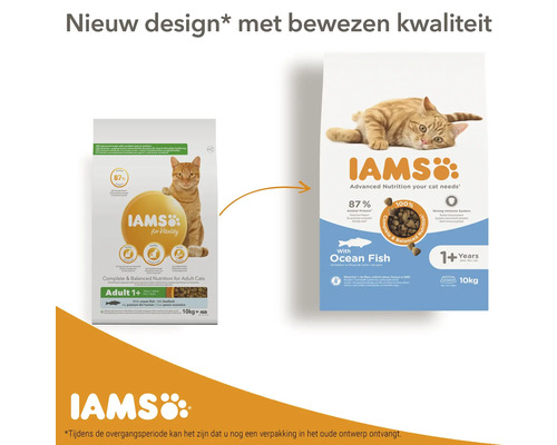 Iams hrană pentru pisici adulte, pachet de 10 kg, design nou