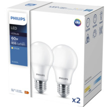 Bec LED Philips, 60 wați, pachet dublu