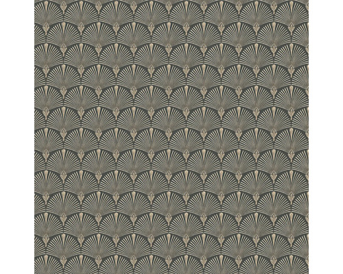 Tapet vlies Versailles ornamente negru 10,05x0,53 m Tapet cu model evantai Art Deco