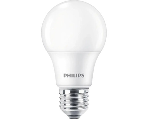 Set 2 becuri LED Philips E27 8W 806 lumeni, glob mat A60, lumină neutră