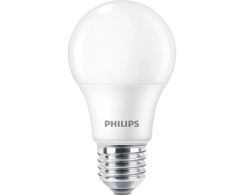 Set 2 becuri LED Philips E27 8W 806 lumeni, glob mat A60, lumină neutră Bec LED Philips