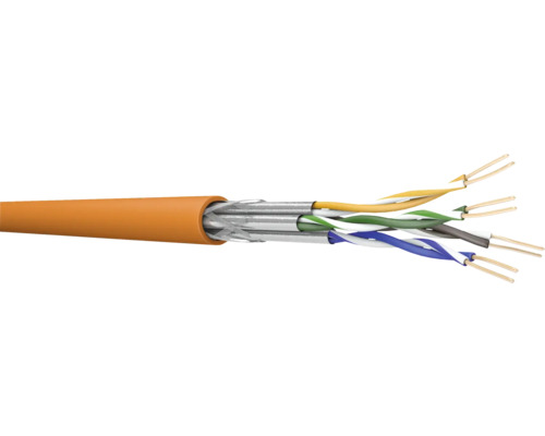 Cablu rețea date STP Cat 4x2xAWG23/1 Draka portocaliu, inel 100m